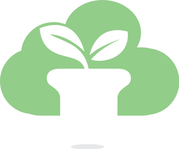 云和花盆标志设计图片下载