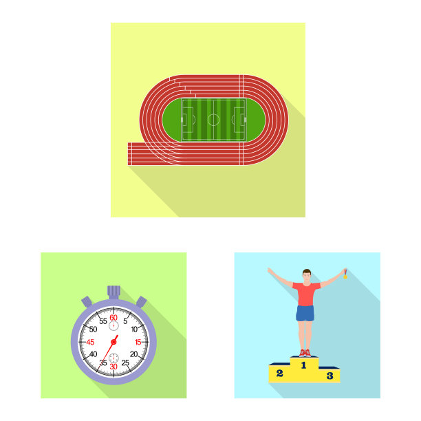 孤立物体运动和赢家图标集图片下载