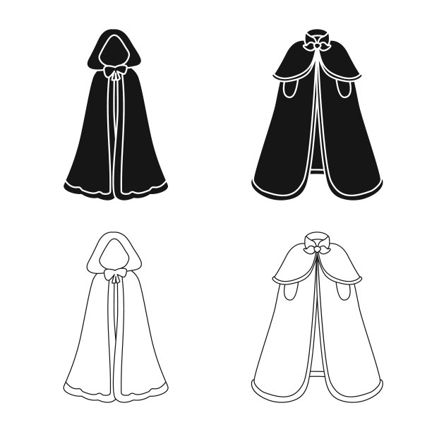 孤立的对象材料和服装图标集图片下载