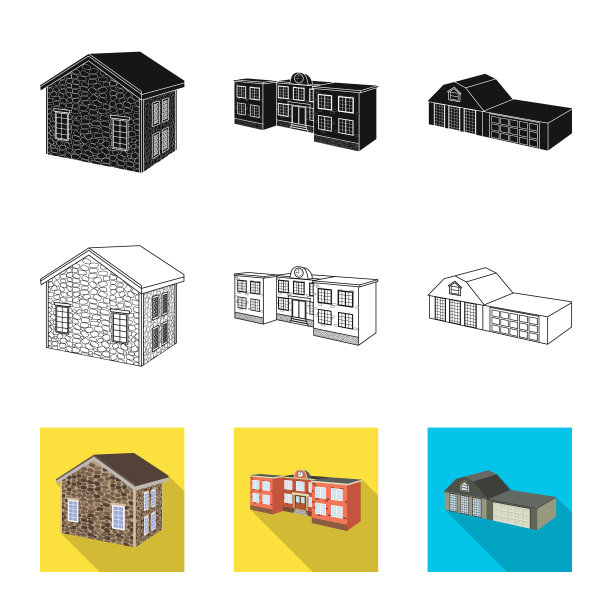 建筑外观和住房符号图片下载