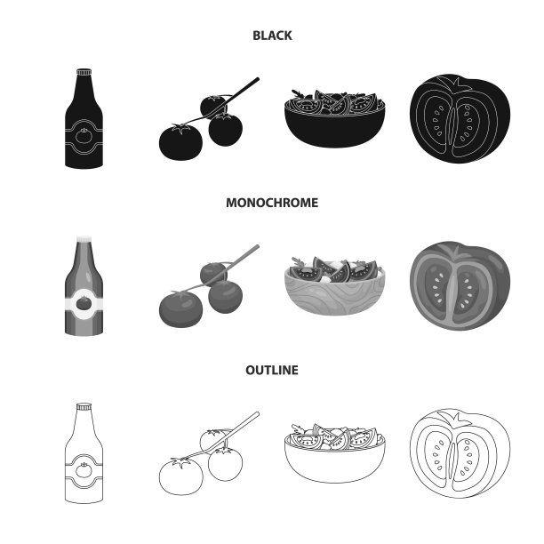 设计蔬菜和美味的图标集图片下载