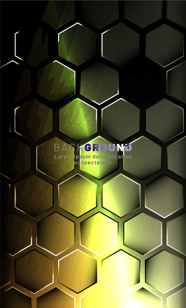 垂直六边形背景梯度色光图片下载