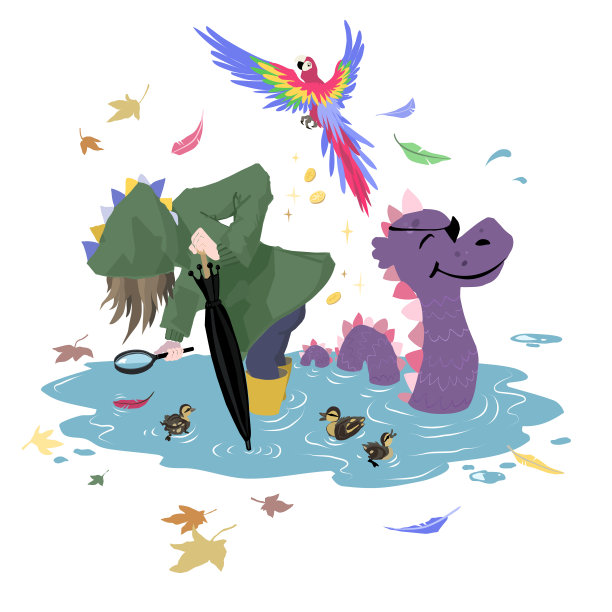 想象在水坑里玩的户外乐趣图片下载