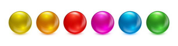 矢量球。收集抽象的彩色球与阴影。在白色背景上孤立的有光泽的球体。矢量股票插图EPS10图片下载
