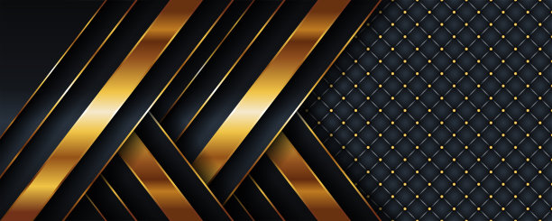 奢华优雅的黑色阴影在3d金色抽象风格的背景。皇家派对金色皮革纹理复古装饰背景设计。插图金色与现代豪华模板溢价复古海报图片下载