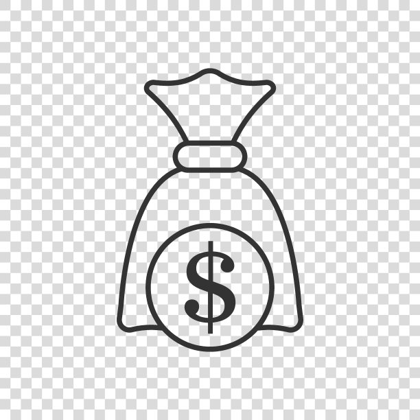 金钱袋图标在平坦的风格。在孤立背景上的钱袋矢量插图。硬币袋标志的经营理念。图片下载