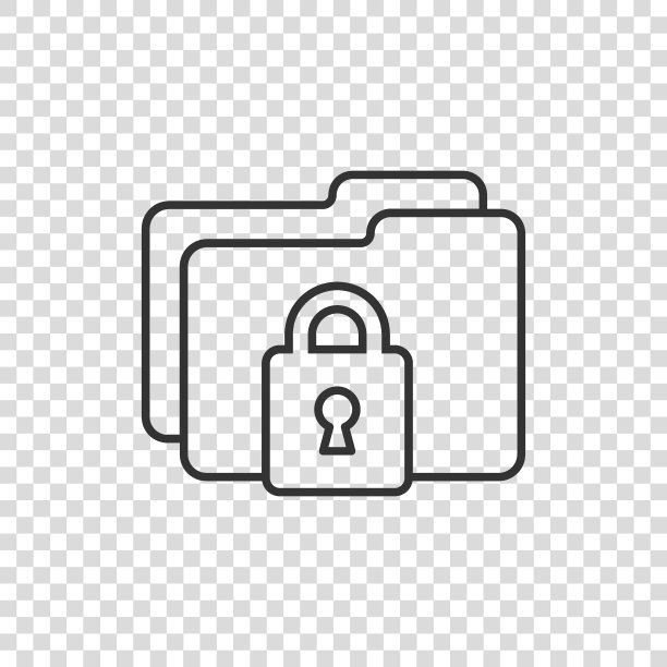 文件文件夹权限图标在平面风格。孤立背景上的文档访问矢量插图。秘密档案标识的经营理念。图片下载