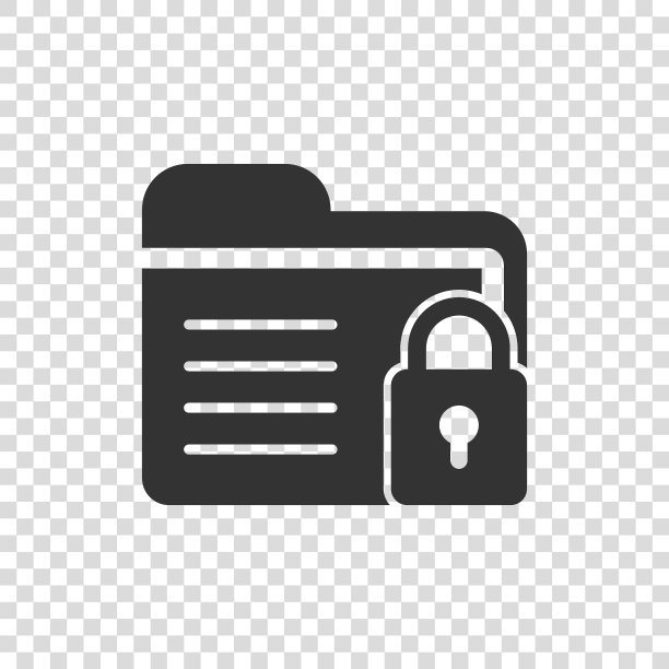 文件文件夹权限图标在平面风格。孤立背景上的文档访问矢量插图。秘密档案标识的经营理念。图片下载
