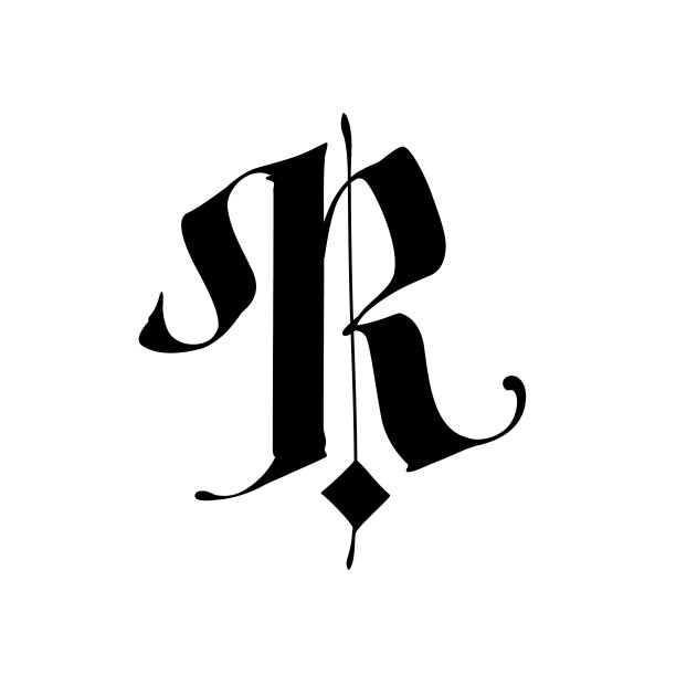 字母r在哥特风格字母表的符号图片下载