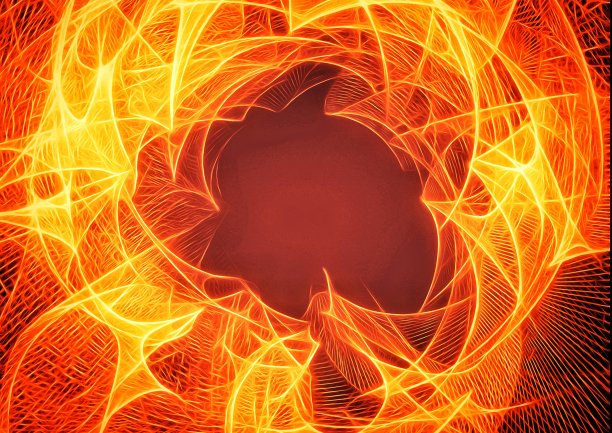 3D插图与抽象火焰旋转图片下载