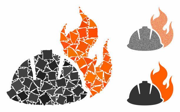 消防头盔马赛克图标颤抖图片下载