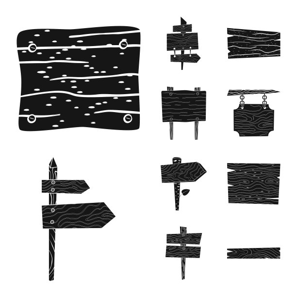 孤立对象原始和硬木图标图片下载