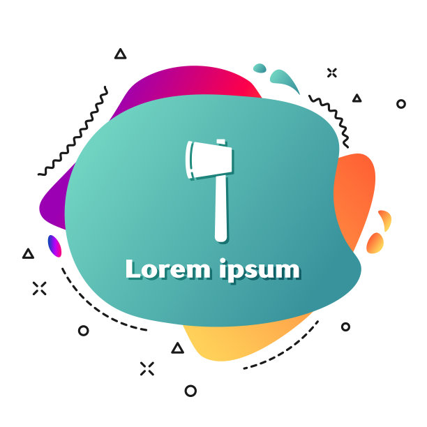 白色木制斧头图标孤立在白色背景图片下载