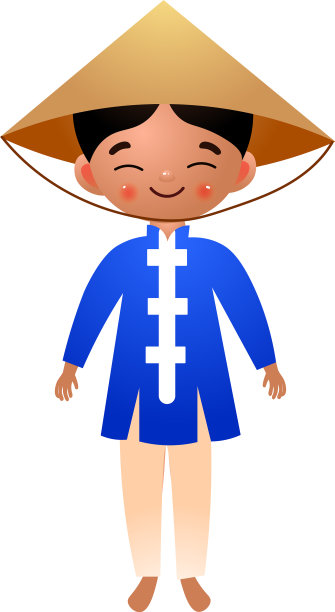 亚洲男孩穿着传统的民族蓝色衬衫图片下载