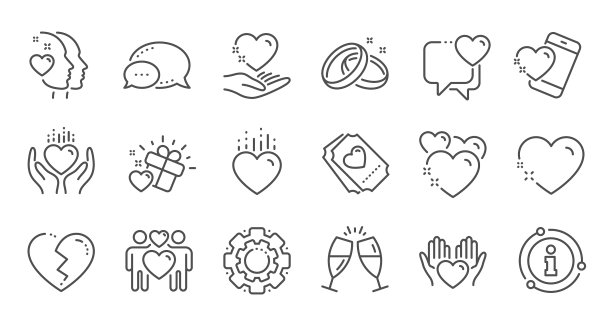 爱情线图标礼盒心和浪漫图片下载