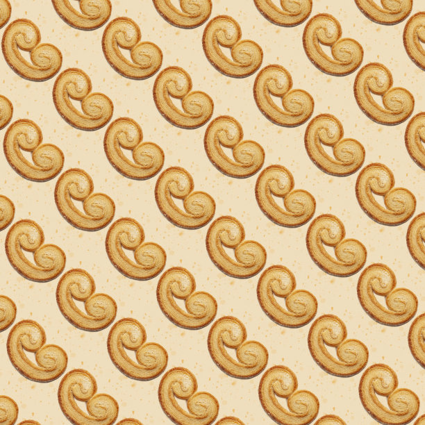 图案无缝的Palmier酥皮与纹理棕色背景图片下载