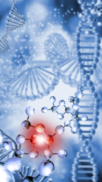模糊背景下DNA链的三维图像图片下载