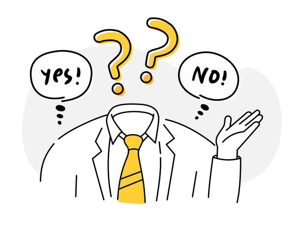 商业决策时，选择是或否的选项或选择，平面风格矢量插图卡通人物。图片下载