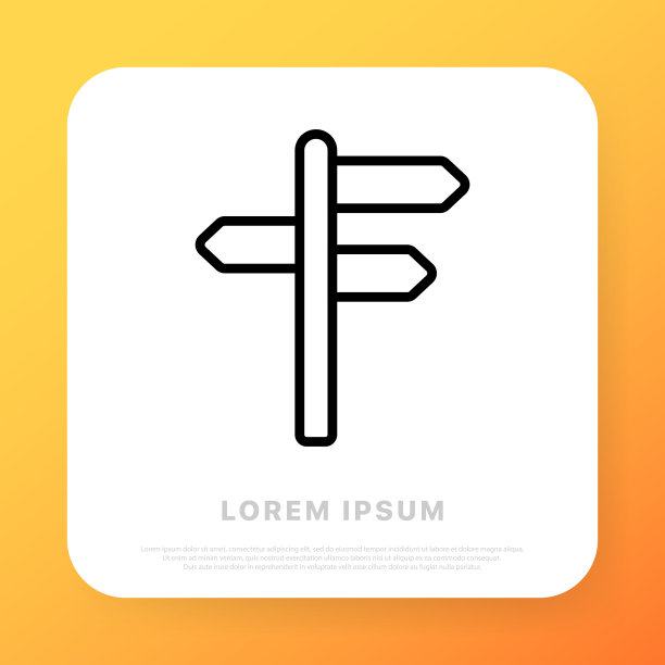 道路标志行图标。指针，路标，轨迹，交通规则。交通法规的概念。行图标风格。矢量线图标的业务和广告图片下载