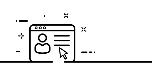 总结行图标。网站上的个人简介、个人信息、照片和描述。工作的概念。一行的风格。矢量线图标的业务和广告图片下载