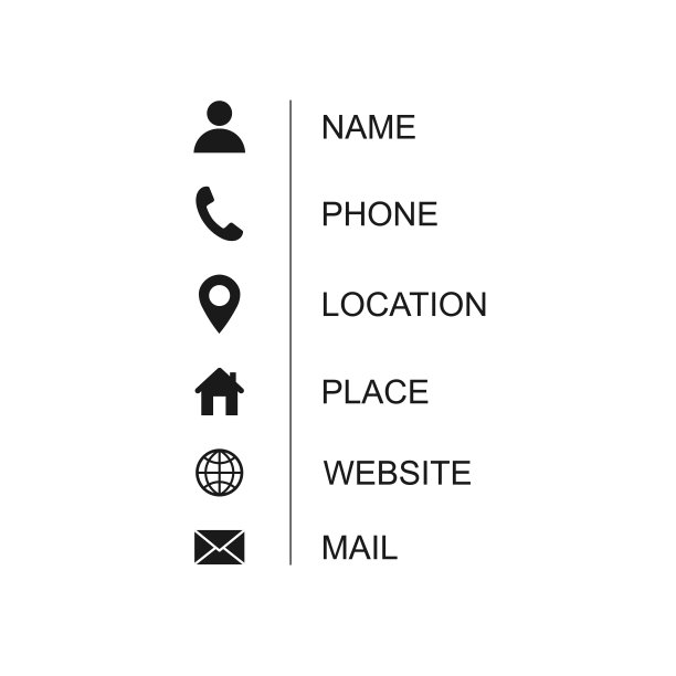 名片图标设置。矢量插图孤立在白色背景。每股收益10。图片下载