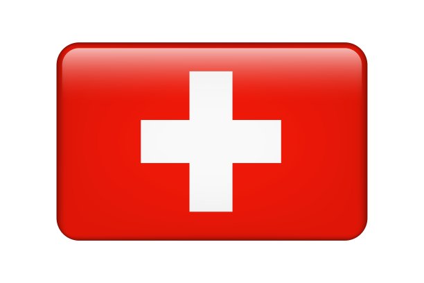 瑞士国旗。矢量图标。用于web, app, ui的玻璃按钮。光滑的旗帜。图片下载