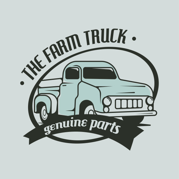 经典卡车标志徽章概念向量图片下载