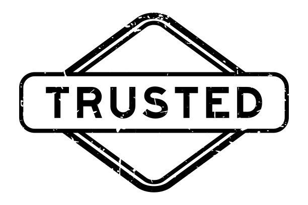 Grunge黑色可信字橡胶印章印章上的白色背景图片下载