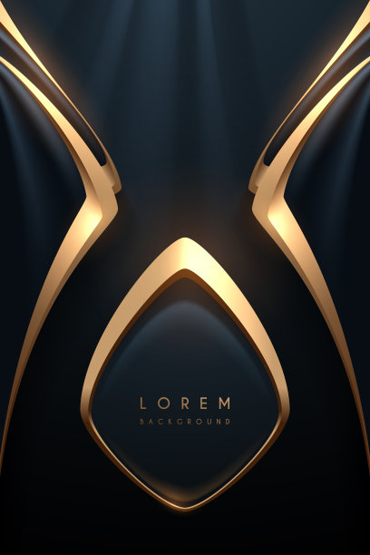 抽象蓝色和金色的形状背景图片下载