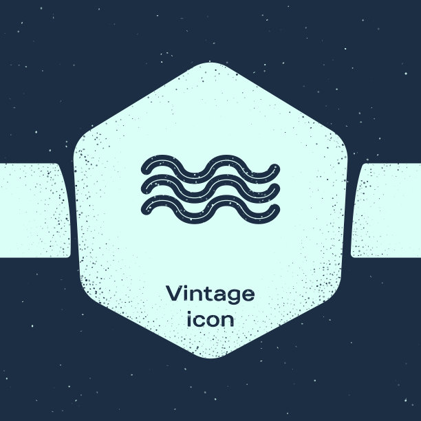 垃圾线波浪图标孤立的蓝色背景图片下载