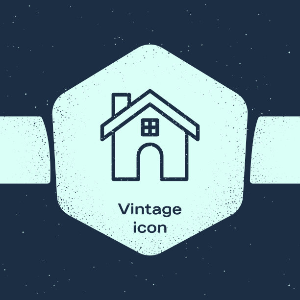 垃圾摇滚线房子图标孤立在蓝色图片下载