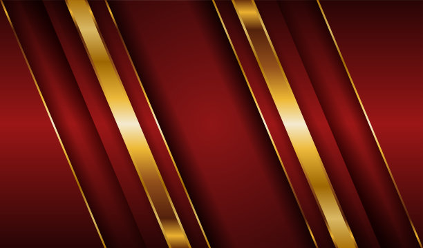 深红色和金色抽象背景豪华浅金色线条模板溢价设计。为封面杂志、海报、宣传单、邀请函等制作精美的纸元素装饰插图图片下载