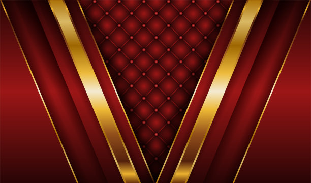 深红色和金色抽象背景豪华浅金色线条模板溢价设计。为封面杂志、海报、宣传单、邀请函等制作精美的纸元素装饰插图图片下载