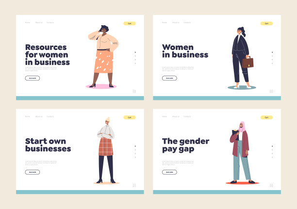 创业女性，创建与女性领导人设定的创业计划登陆页面图片下载