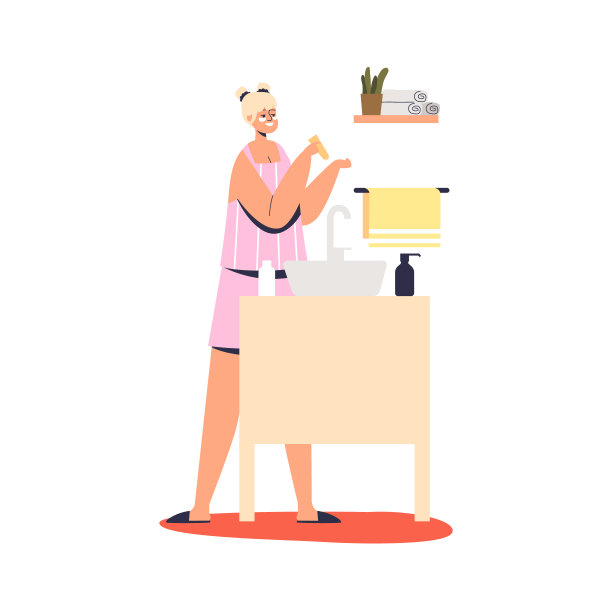 年轻女子在镜子前涂抹护肤霜乳液进行夜间护肤图片下载