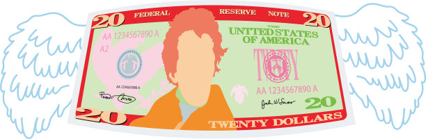 彩色的有羽毛的畸形的20美元纸币图片下载