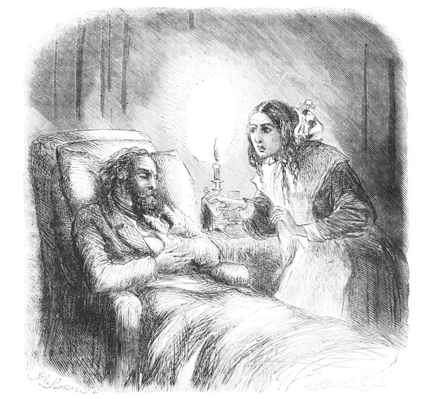 一个女人拜访一个生病的男人图片下载