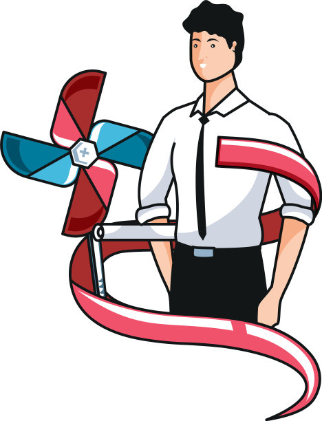 优雅商人与风玩具劳动节图片下载