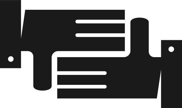 承诺团队合作共同经营黑色标志图片下载