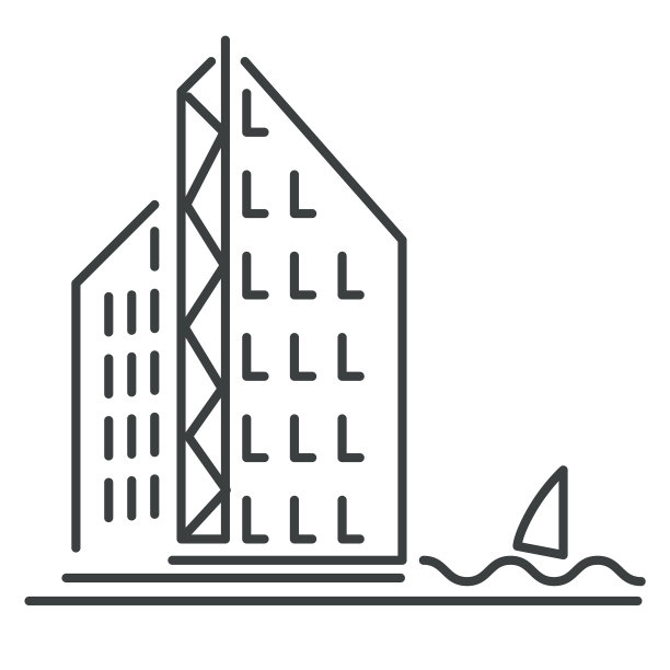 摩天大楼或办公楼孤立的标志图片下载