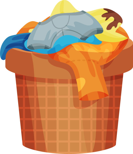 棕色的篮子和脏的亚麻图片下载