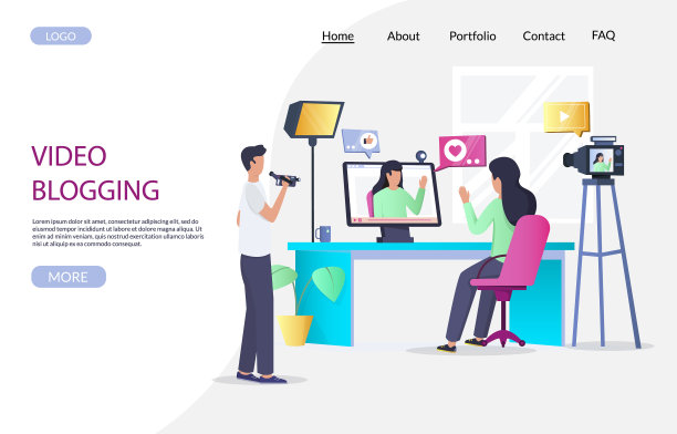 视频博客网站登陆页面设计图片下载