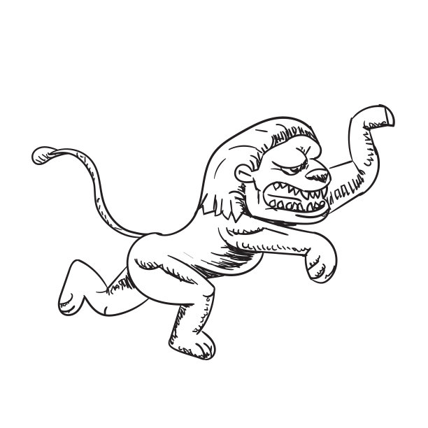 狮子座在白色孤立的背景上图片下载