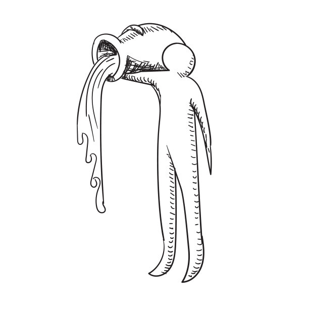 水瓶座星座在白色孤立的背景图片下载