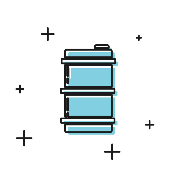黑色金属啤酒桶图标孤立的白色图片下载