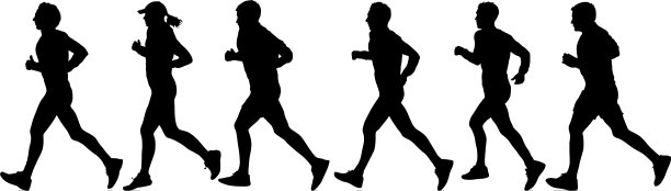 把剪影跑者放在短跑男子身上图片下载