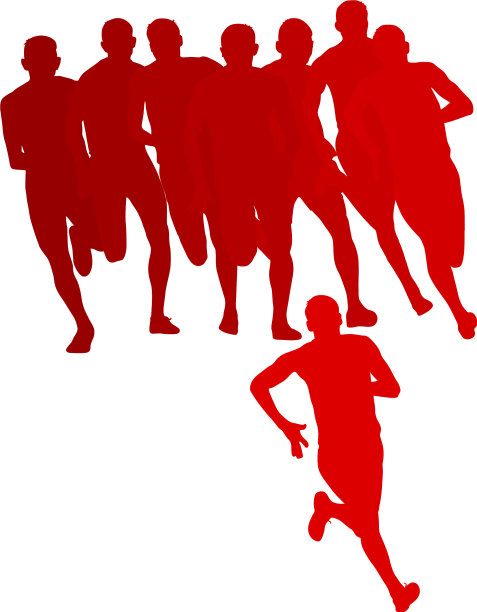 把剪影跑者放在短跑男子身上图片下载