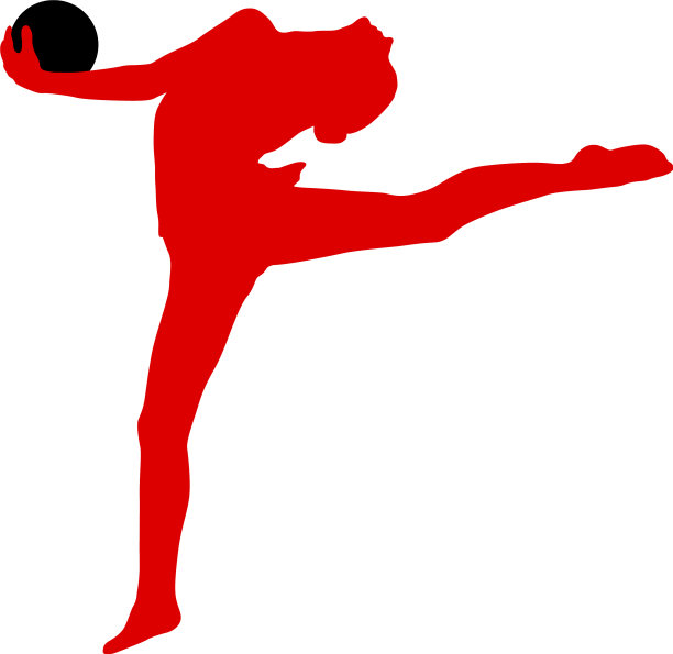 白色球的轮廓女孩体操运动员图片下载