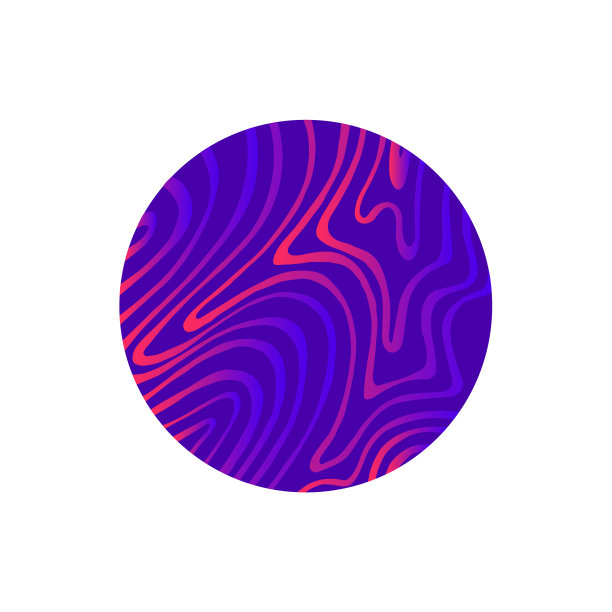 抽象的紫色圆与明亮的线梯度图片下载