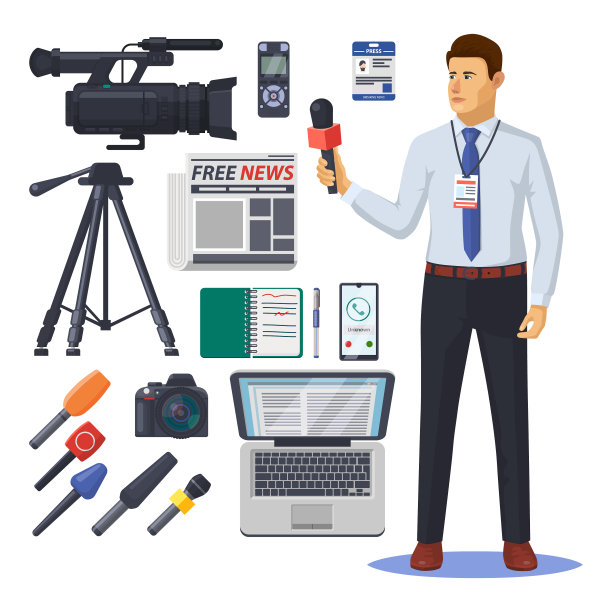 带麦克风的新闻记者图片下载